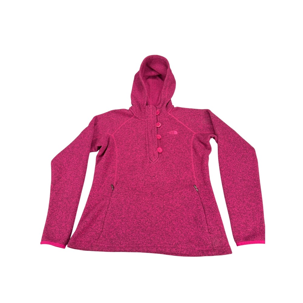The North Face Womens Crescent Sunset Hoodie Pink Heather Fleece Pullover Medium